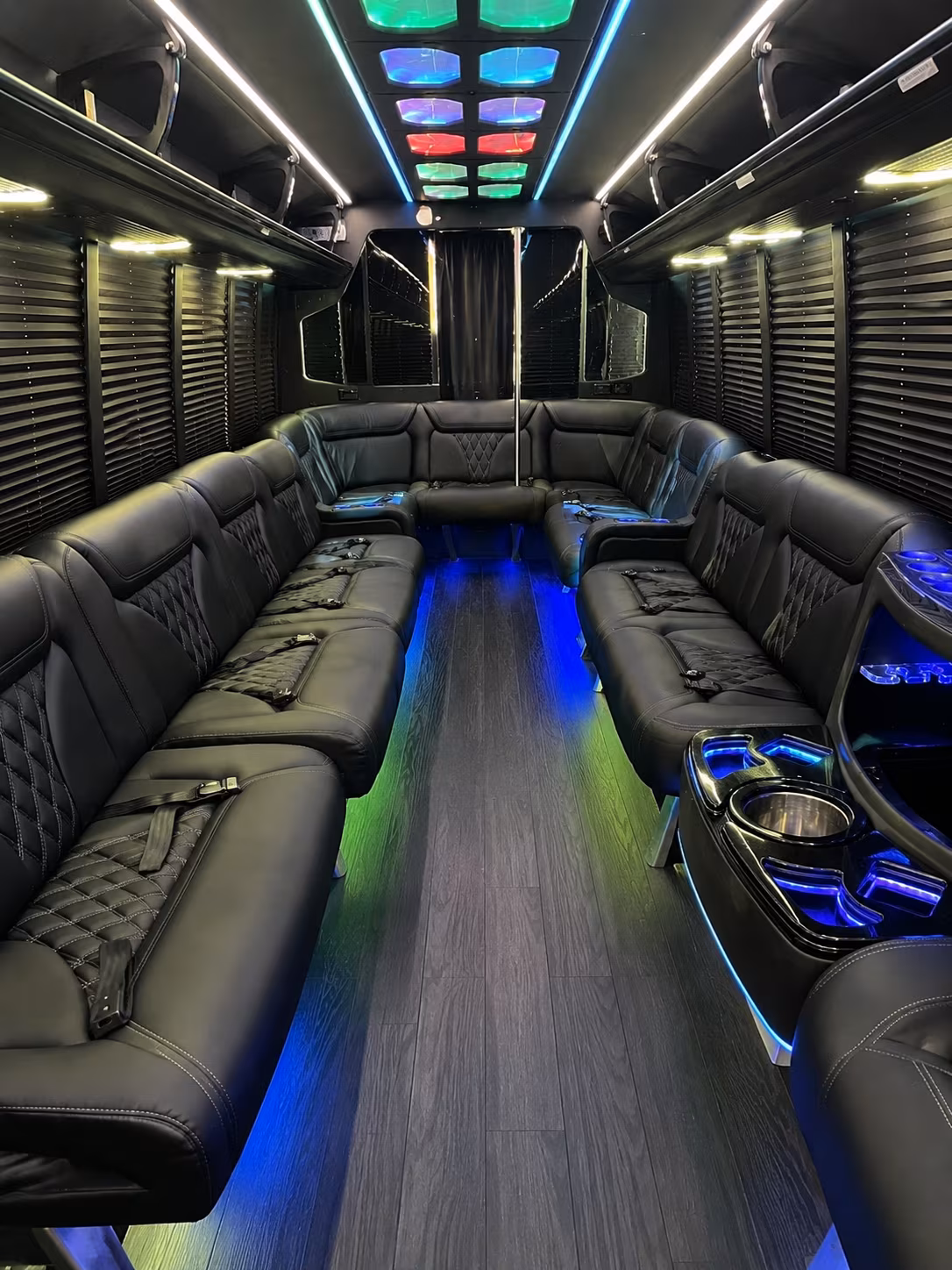 yakima 20 passenger party bus interior