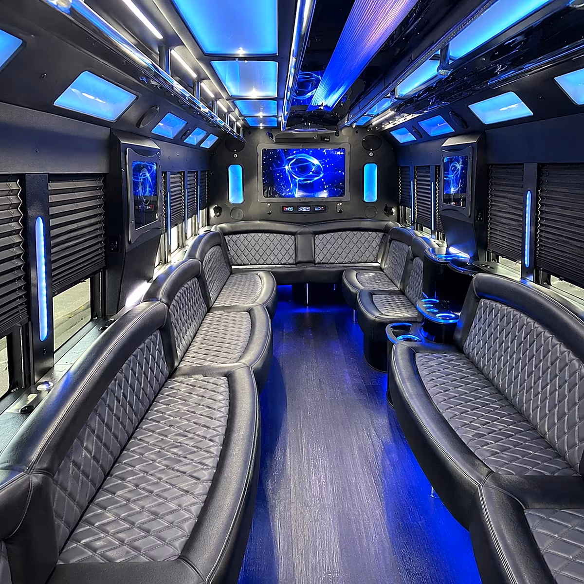 yakima 50 passenger party bus interior